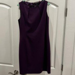 Purple Tahari Sleeveless Pencil Dress